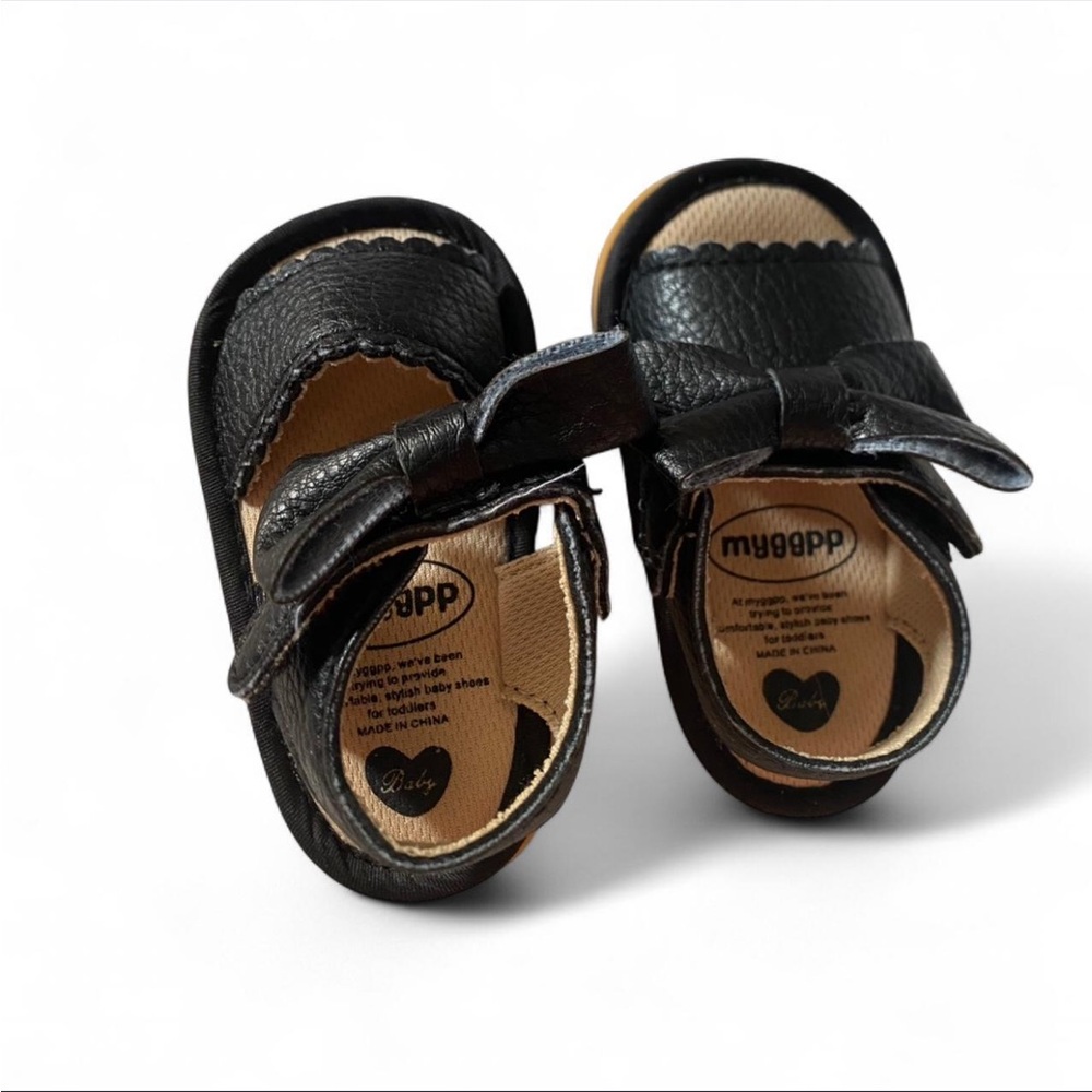 Black Kids Shoes with Bow
